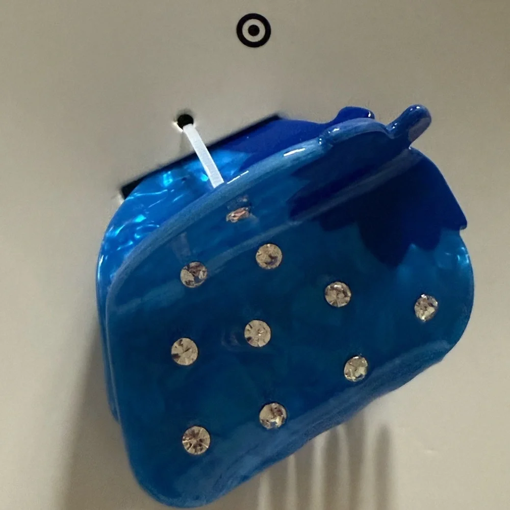 Kate Spade x Target Blue Strawberry Hair Claw Clip with Rhinestones – NWT